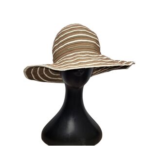 SUN & SAND Wide Brim Adjustable Fit Beach Sun Hat Vacation Packable